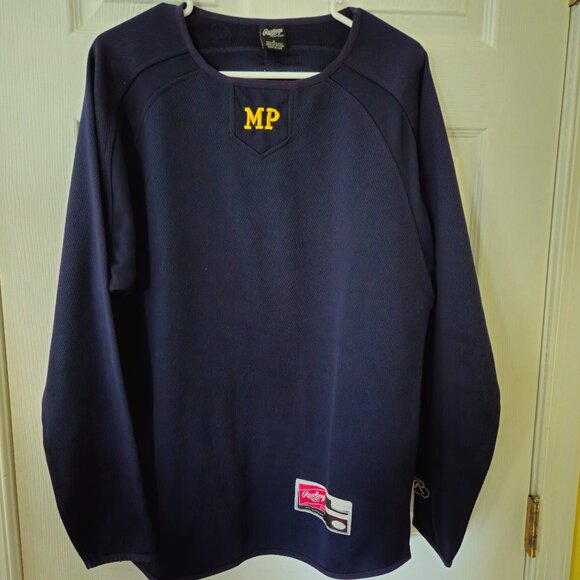 Rawlings Mens Sweatshirt Size Small Blue Team Issue NCAA MP 9 Gold Embroidered - Picture 1 of 8